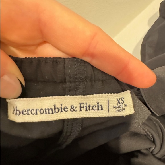 Abercrombie & Fitch Black Angel Sleeve V Neck Bow Mini Skort Romper Dress SZ XS - Picture 8 of 10